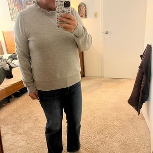 J Crew Ruffled Grey Sweater